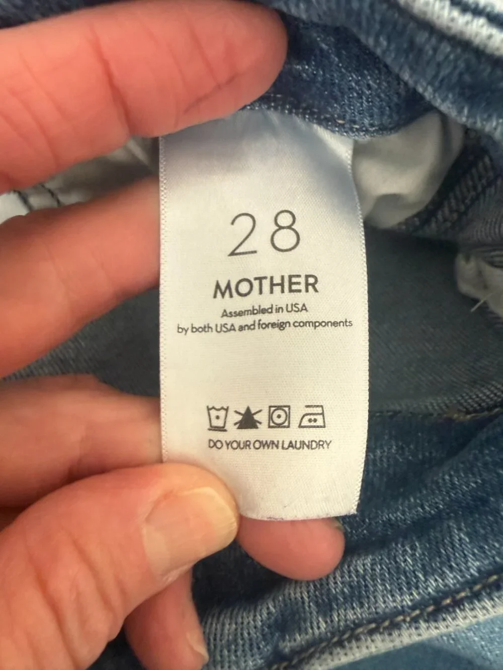 MOTHER The Major Zip Skimp Jeans- High rise/medium wash/wide leg- 28